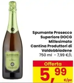 Eurospar Spumante Prosecco Superiore DOCG Millesimato Cantina Produttori di Valdobbiadene offerta
