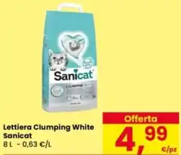 Eurospar Lettiera Clumping White Sanicat offerta