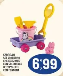Ard Discount Carrello set unicorno con secchiello d.17+palette con formina offerta