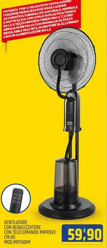 Ard Discount Ventilatore con nebulizzatore con telecomando improve MOD.IMPD40M offerta