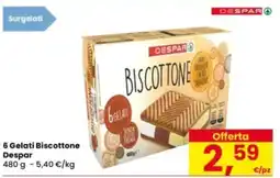 Eurospar 6 Gelati Biscottone Despar offerta