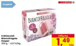 Eurospar 6 Ghiaccioli Biancofragola Despar offerta