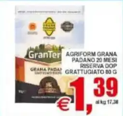 Pewex Agriform grana padano 20 mesi riserva dop grattugiato offerta