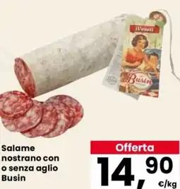 Despar Salame nostrano con o senza aglio Busin offerta