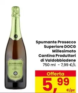 Despar Spumante Prosecco Superiore DOCG Millesimato Cantina Produttori di Valdobbiadene offerta