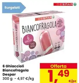 Despar 6 Ghiaccioli Biancofragola Despar offerta