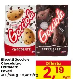 Despar Biscotti Gocciole Chocolate o Extradark Pavesi offerta