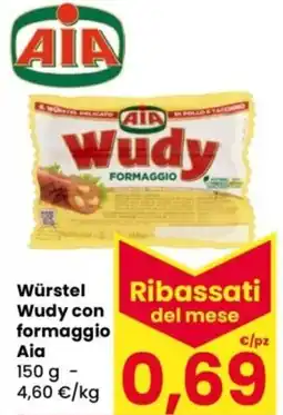 Despar Würstel Wudy con formaggio Aia offerta