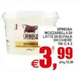 Pewex Spinosa mozzarella di spinosa latte di bufala bicchiere offerta