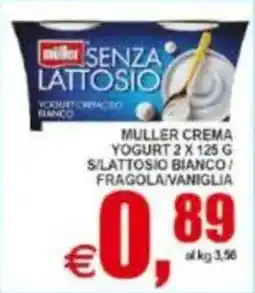 Pewex Muller crema yogurt s/lattosio bianco fragola/vaniglia offerta