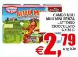 Pewex Cameo muu muu mini senza lattosio cioccolato offerta