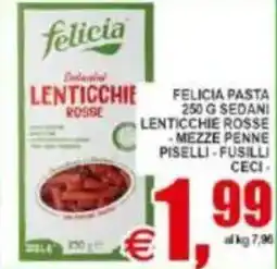 Pewex Felicia pasta sedani lenticchie rosse offerta