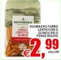 Pewex Sgambaro farro lenticchie e quinoa penne rigate offerta