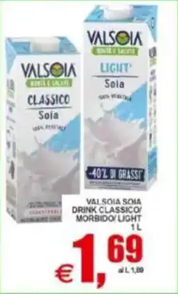 Pewex Valsoia soia drink classico/ morbido light offerta