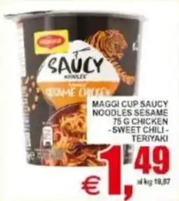 Pewex Maggi cup saucy noodles sesame chicken, sweet chili, teriyaki offerta