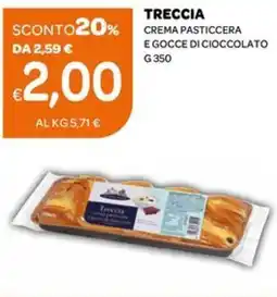 Ekom Treccia crema pasticcera e gocce di cioccolato offerta