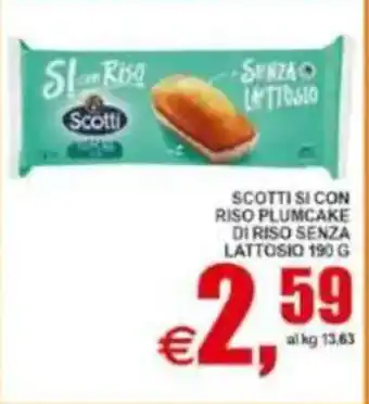 Pewex Scotti si con riso plumcake di riso senza lattosio offerta