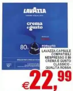 Pewex Lavazza capsule compatibili nespresso x 80 crema e gusto classico, qualita rossa offerta