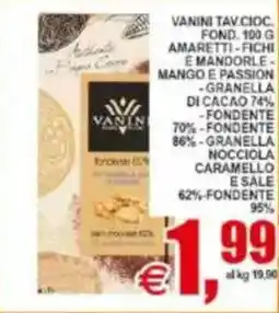 Pewex Vanini tav cioc. fond. amaretti, fichi e mandorle mango e passion, granella di cacao offerta