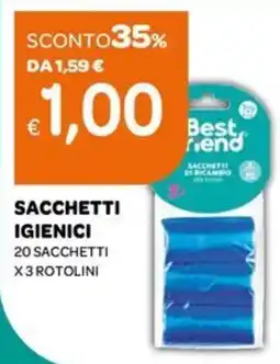 Ekom Best friend Sacchetti igienici 20 sacchetti x3 rotolini offerta