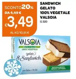 Ekom Sandwich gelato 100% vegetale VALSOIA offerta