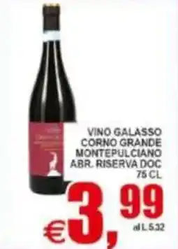 Pewex Vino galasso corno grande montepulciano abr. riserva doc offerta