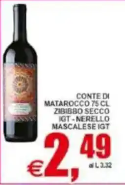 Pewex Conte di matarocco zibibbo secco igt, nerello mascalese igt offerta