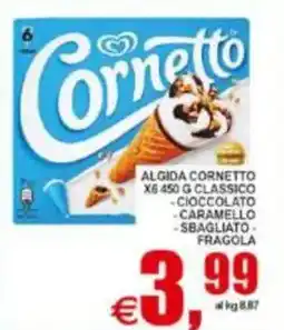 Pewex Algida cornetto classico, cioccolato, caramello, sbagliato fragola offerta