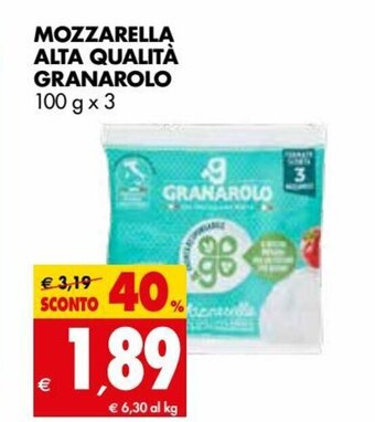 Tigros Granarolo Mozzarella Alta Qualità 100g x 3 offerta