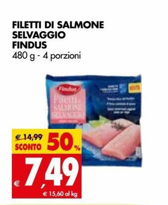 Tigros Findus Filetti di Salmone Selvaggio 480g - 4 porzioni offerta