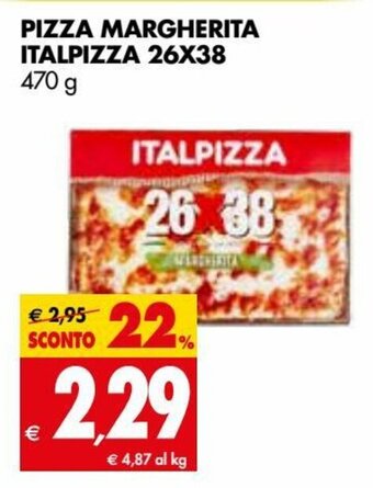Tigros Italpizza Pizza Margherita 26x38 470g offerta