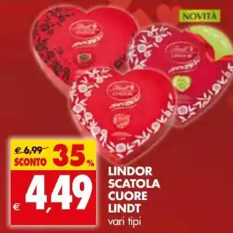 Tigros Lindt Lindor Scatola Cuore offerta