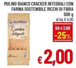 A&O Mulino bianco cracker integrali con farina sostenibile ricchi di fibra offerta