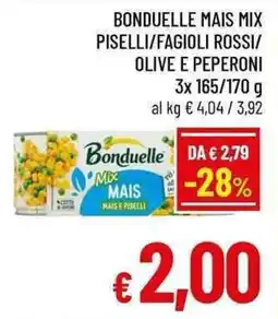 A&O Bonduelle mais mix piselli/fagioli rossi/ olive e peperoni offerta