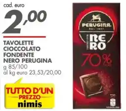 Italmark Tavolette cioccolato fondente nero PERUGINA offerta