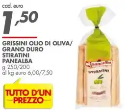 Italmark Grissini olio di oliva/ grano duro stiratini PANEALBA offerta