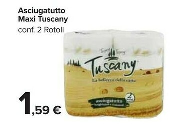 Carrefour Market Tuscany asciugatutto maxi offerta