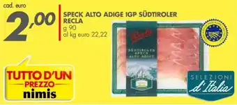 Italmark Speck alto adige igp südtiroler RECLA offerta