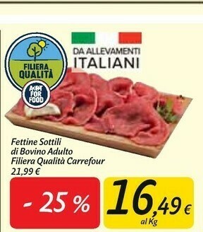 Carrefour Market Fettine sottili di bovino adulto offerta