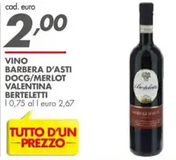 Italmark Vino barbera d'asti docg/merlot valentina BERTELETTI offerta