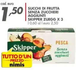 Italmark Succhi di frutta senza zuccheri aggiunti skipper ZUEGG x3 offerta