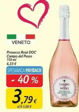 Carrefour Market Campo del passo prosecco rosè doc 750 ml offerta