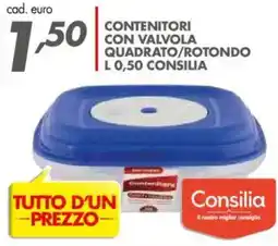 Italmark Contenitori con valvola quadrato/rotondo CONSILIA offerta