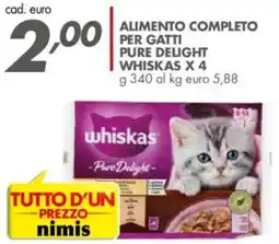 Italmark Alimento completo per gatti pure delight WHISKAS X 4 offerta
