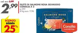 Italmark Filetti di salmone rosa selvaggio CONSILIA X2 offerta