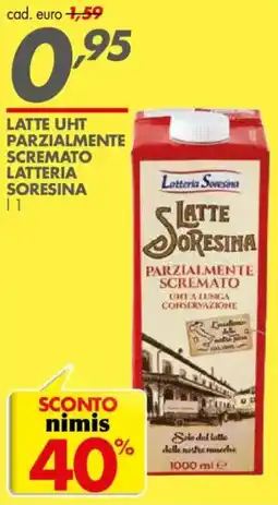 Italmark Latte uht parzialmente scremato latteria SORESINA offerta
