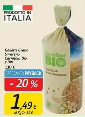 Carrefour Market Carrefour gallette grano saraceno bio g 100 offerta