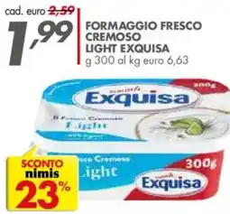 Italmark Formaggio fresco cremoso light EXQUISA offerta