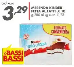 Italmark Merenda kinder fetta al latte x 10 offerta