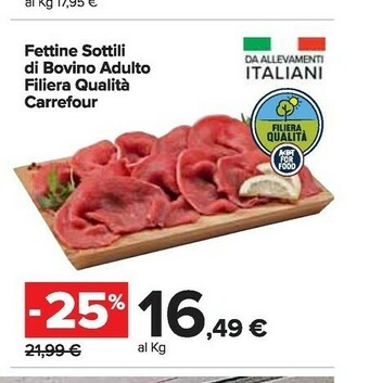 Carrefour Market Carrefour fettine sottili di bovino adulto filiera qualità offerta